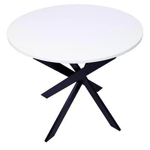 Skraut Home - Mesa Comedor Fija Redonda | 90 x 90 x 77 cm | Capacidad hasta 4 Personas | Materiales Resistentes | Modelo Zen (90cm