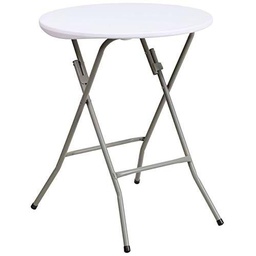 Flash Furniture Mesa Plegable Redonda de plástico Blanco de Granito de 24 Pulgadas