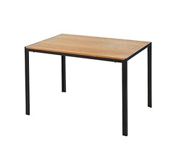 BAÏTA Mesa de Comedor Soho, Madera y Metal Negro, L120cm