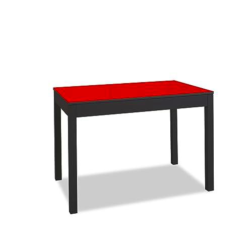 ASTIMESA Mesa de Cocina, Rojo, 100x60cm-extendida 150x60 cms