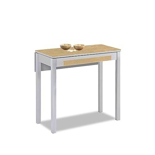 ASTIMESA Mesa de Cocina Extensible, Roble Raw, 80 cm x 40 cm