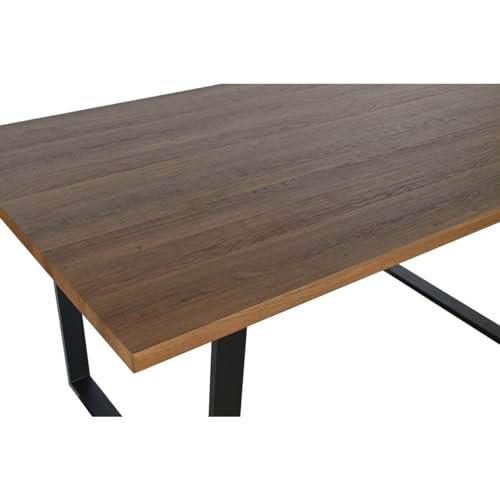 Home ESPRIT Mesa de Comedor Marrón Negro Hierro Madera MDF 160 x 90 x 75 cm