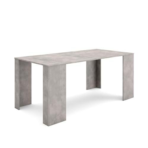 Skraut Home | Mesa Consola Extensible | Mesa Comedor Plegable | 180 | para 8 comensales | Comedor y Cocina | Estilo Moderno | Cemento