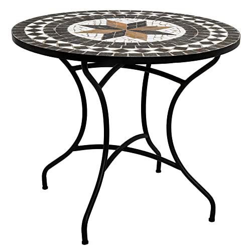 ATMOSPHERA CREATEUR D'INTERIEUR Mesa de Comedor Redonda 'Kipos' de Mosaico D. 90 cm