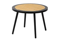 Adda Home Mesita, Pino/MDF, Negro/Natural, 60X60X45 CM