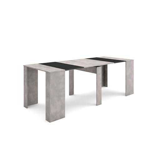 Skraut Home | Mesa Consola Extensible | Mesa Comedor Plegable | 220 | para 10 comensales | Comedor y Cocina | Estilo Moderno | Cemento