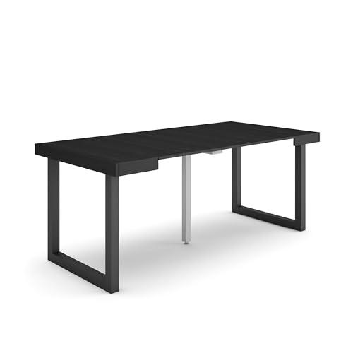 Skraut Home | Mesa Consola Extensible | Mesa Comedor Plegable | 180 | para 8 comensales | Patas Madera Maciza | Estilo Moderno | Negro