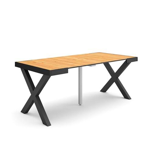 Skraut Home | Mesa Consola Extensible | Mesa Comedor Plegable | 180 | para 8 comensales | Patas Madera Maciza | Estilo Moderno | Roble