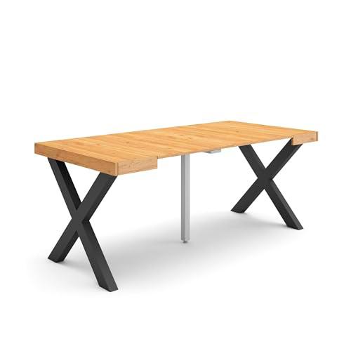 Skraut Home | Mesa Consola Extensible | Mesa Comedor Plegable | 180 | para 8 comensales | Patas Madera Maciza | Estilo Moderno | Roble