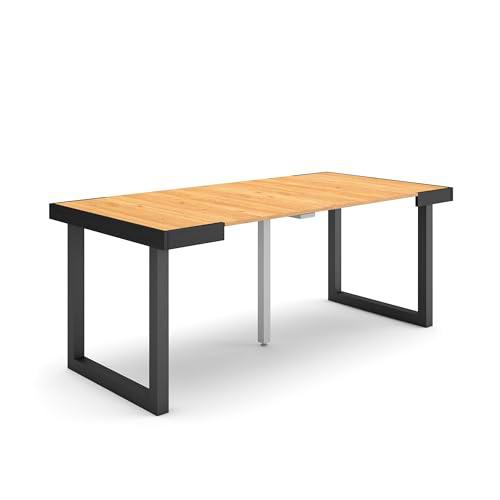 Skraut Home | Mesa Consola Extensible | Mesa Comedor Plegable | 180 | para 8 comensales | Patas Madera Maciza | Estilo Moderno | Roble