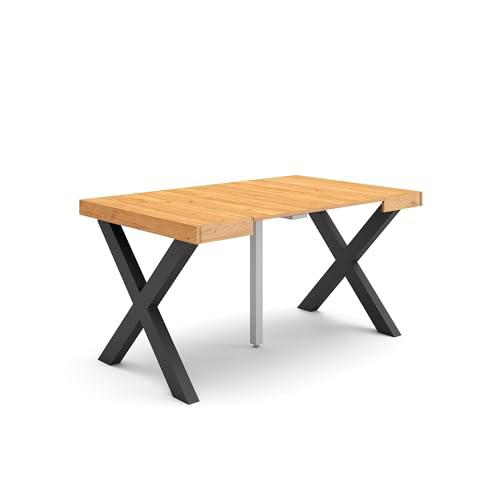 Skraut Home | Mesa Consola Extensible | Mesa Comedor Plegable | 140 | para 6 comensales | Patas Madera Maciza | Estilo Moderno | Roble