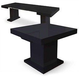 Menzzo 3327480021767 Mustang Mesa Extensible MDF Negro Lacado 100 x 90 x 75 cm