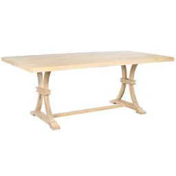 Home ESPRIT Mesa de Comedor Blanco Natural Madera de Mango 200 x 100 x 76 cm