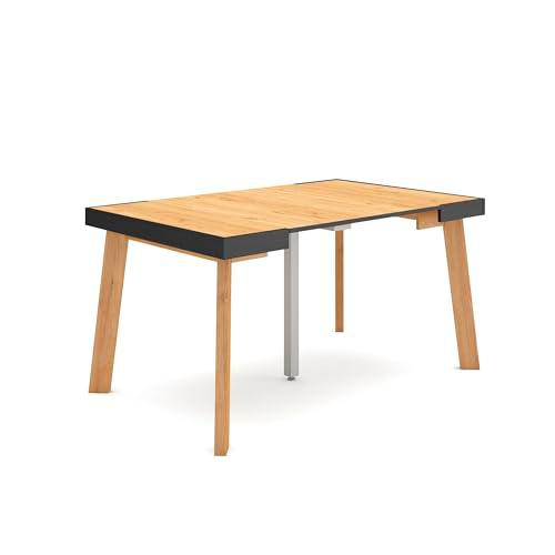 Skraut Home | Mesa Consola Extensible | Mesa Comedor Plegable | 140 | para 6 comensales | Patas de Madera | Estilo Moderno | Roble