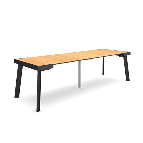 Skraut Home | Mesa Consola Extensible | Mesa Comedor Plegable | 260 | para 12 comensales | Patas de Madera | Estilo Moderno | Roble