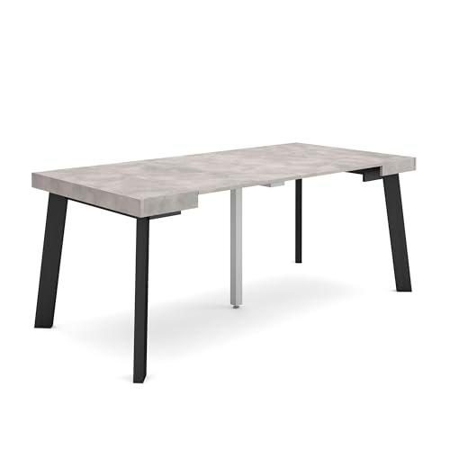 Skraut Home | Mesa Consola Extensible | Mesa Comedor Plegable | 180 | para 8 comensales | Patas de Madera | Estilo Moderno | Cemento