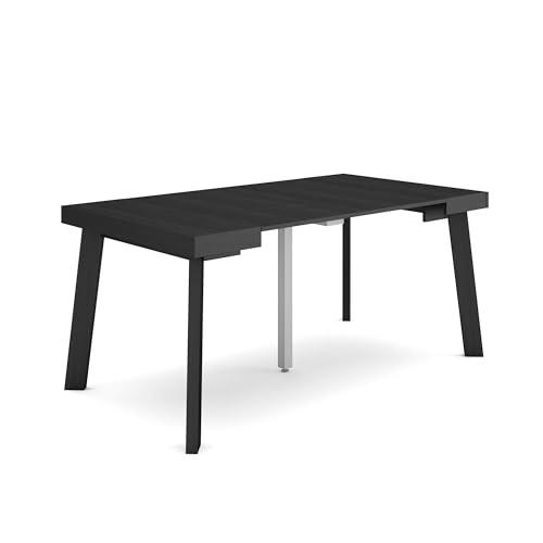 Skraut Home | Mesa Consola Extensible | Mesa Comedor Plegable | 160 | para 8 comensales | Patas de Madera | Estilo Moderno | Negro