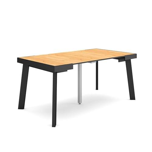 Skraut Home | Mesa Consola Extensible | Mesa Comedor Plegable | 160 | para 8 comensales | Patas de Madera | Estilo Moderno | Roble