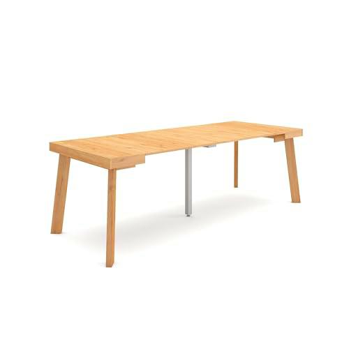 Skraut Home | Mesa Consola Extensible | Mesa Comedor Plegable | 220 | para 10 comensales | Patas de Madera | Estilo Moderno | Roble