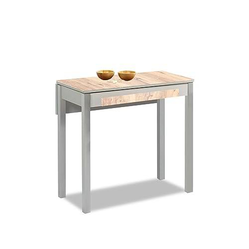 ASTIMESA Mesa de Cocina, Amundsen, 90x50cm-extendida 90x70 cms