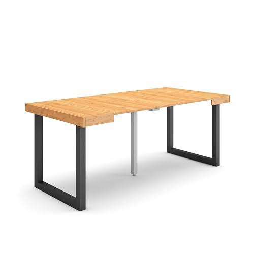 Skraut Home | Mesa Consola Extensible | Mesa Comedor Plegable | 180 | para 8 comensales | Patas Madera Maciza | Estilo Moderno | Roble