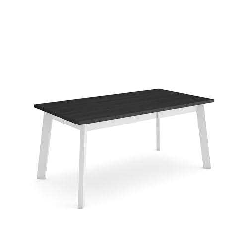 Skraut Home | Mesa Comedor | Mesa Fija Cocina y Salón | 170 | para 8 Comensales | Patas de Madera | Estilo Moderno | Negro