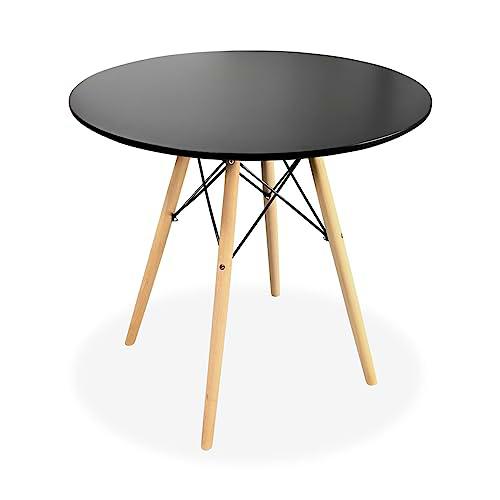 amuéblate online - Mesa Redonda de Comedor o Cocina Acabada en Negro Modelo Fuji