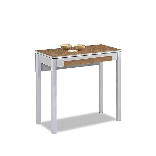 ASTIMESA Mesa de Cocina Extensible, Roble Tenesse, 80 cm x 40 cm