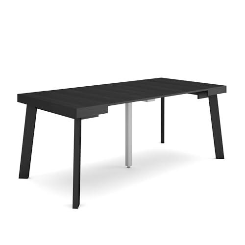 Skraut Home | Mesa Consola Extensible | Mesa Comedor Plegable | 180 | para 8 comensales | Patas de Madera | Estilo Moderno | Negro