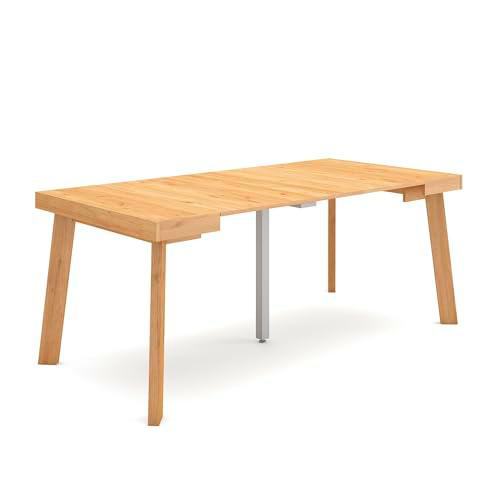 Skraut Home | Mesa Consola Extensible | Mesa Comedor Plegable | 180 | para 8 comensales | Patas de Madera | Estilo Moderno | Roble