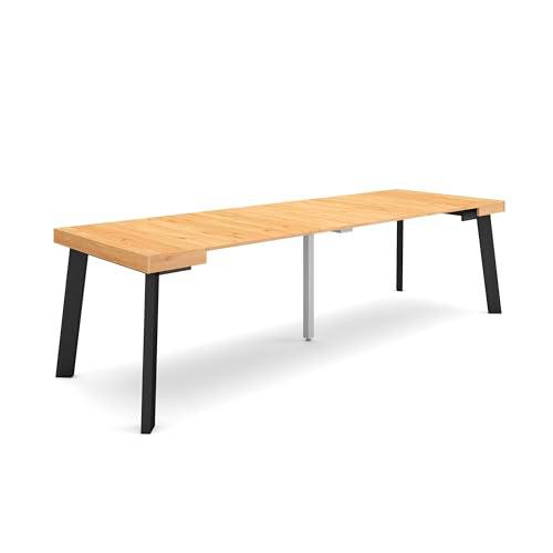 Skraut Home | Mesa Consola Extensible | Mesa Comedor Plegable | 260 | para 12 comensales | Patas de Madera | Estilo Moderno | Roble