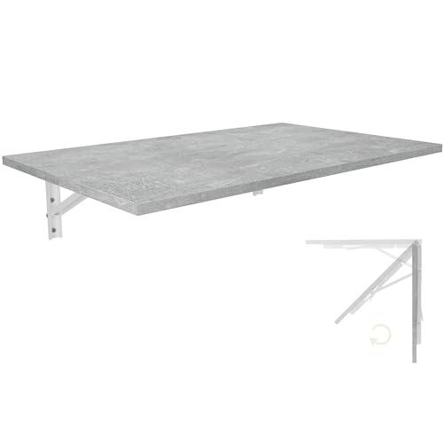 Mesa Plegable de Pared Tablero de Escritorio 80x50 cm de hormigón Mesa de Comedor Plegable Mesa de Cocina para la Pared Mesa de Bar Mesa de Pared Mesa Plegable para Montaje en Pared