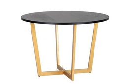 Adda Home Mesa de Comedor, Metal/MDF, Dorado/Negro