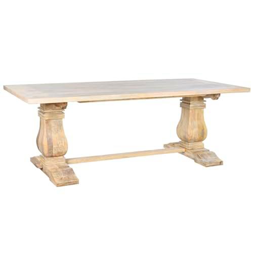 Home ESPRIT Mesa de Comedor Blanco Natural Madera de Mango 215 x 100 x 76 cm