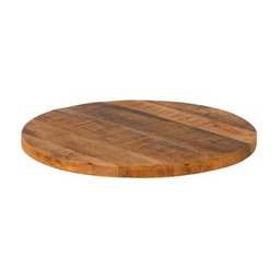 BigBuy Home Tablero de Mesa Redondo Beige Madera de Mango 60 x 60 x 3 cm