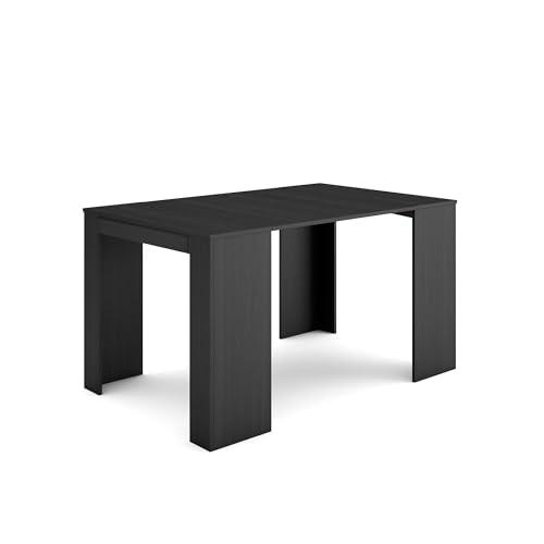 Skraut Home | Mesa Consola Extensible | Mesa Comedor Plegable | 140 | para 6 comensales | Comedor y Cocina | Estilo Moderno | Negro