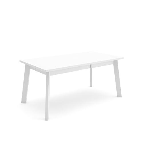 Skraut Home | Mesa Comedor | Mesa Fija Cocina y Salón | 170 | para 8 Comensales | Patas de Madera | Estilo Moderno | Blanco