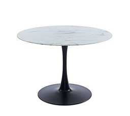 BAÏTA Mesa de Comedor, Vidrio Templado, mármol, L110cm