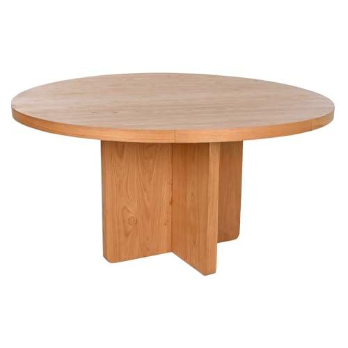 Home ESPRIT Mesa de Comedor Natural Madera de Roble 152 x 152 x 78 cm