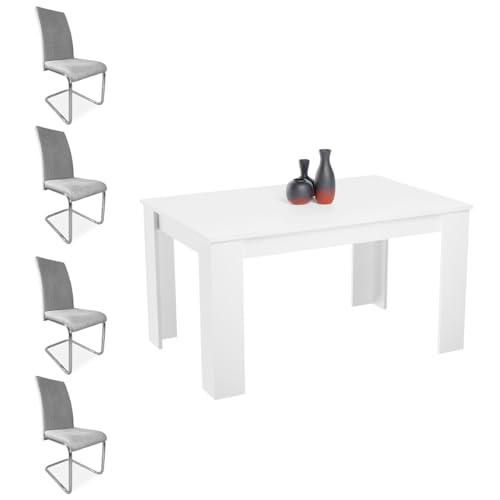 amuéblate online Pack Mesa de Comedor Austin + 4 Sillas Tapizadas Modelo Aris