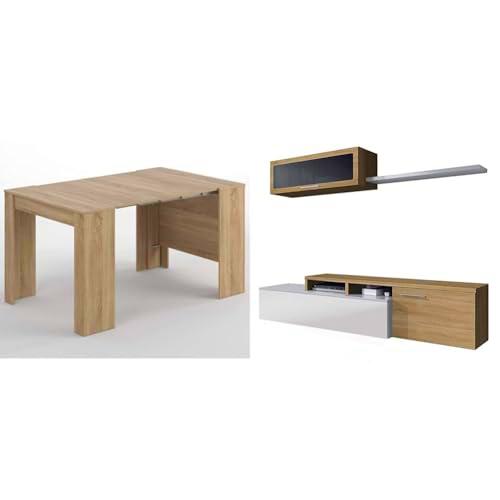 Habitdesign, Mesa de Comedor, Consola, Mesa Extensible