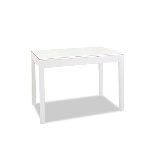 ASTIMESA Mesa de Cocina, Blanco, 100x60cm-extendida 150x60 cms