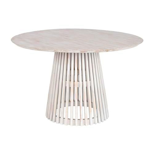 Home ESPRIT Mesa de Comedor Blanco Madera de Mindi 120 x 120 x 75 cm