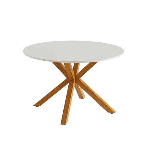 BAÏTA Harry Mesa de Comedor Redonda, Blanco, D120cm