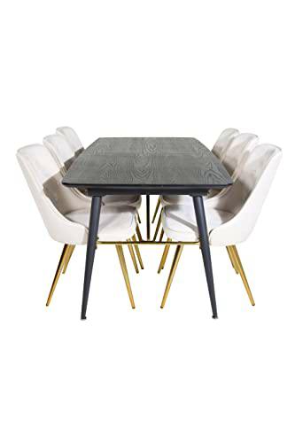 Venture Home GR19441 Gold &amp; Velvet Deluxe Gastronomía Mesa con Terciopelo 6 Sillas