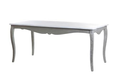 Adda Home Mesa de Comedor, Paulownia/MDF, Gris/Blanco