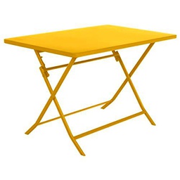 Hespéride - Mesa de jardín Rectangular Plegable Greensboro Amarillo Mostaza