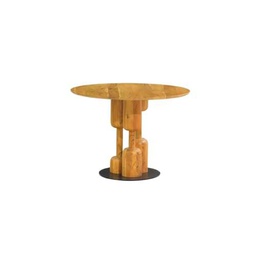 Home ESPRIT Mesa de Comedor Metal Acacia 106 x 106 x 76 cm