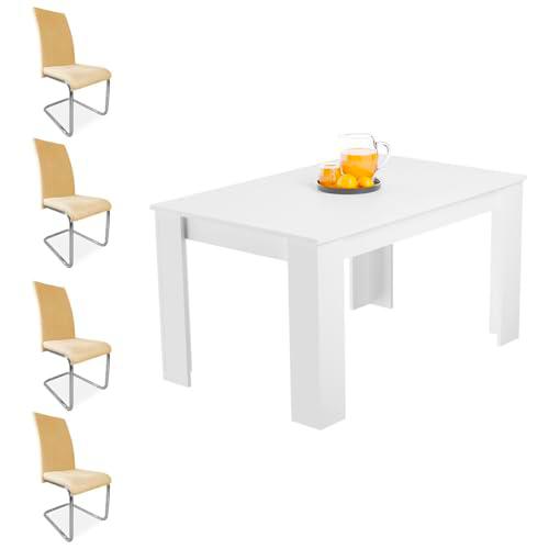 Homey Pack Mesa de Comedor Queen + 4 Sillas Tapizadas Modelo Skadi