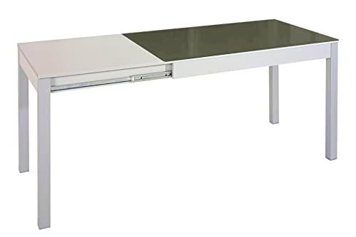 ASTIMESA Mesa Extensible Cocina, Metal, Grafito, 110x70 cms-Extendida 160x70 cms